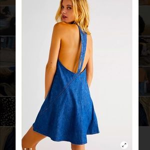 Free People denim open back dress